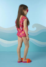 Load image into Gallery viewer, ADee DORI Hot Pink Colour Block Heart Print Swimsuit S242801
