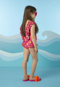 ADee DORI Hot Pink Colour Block Heart Print Swimsuit S242801