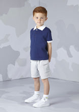 Load image into Gallery viewer, Mitch &amp; Son WELLS WYLIE Navy Blue Triple M Polo And Grey Knitted Poly Shorts MS24310 MS24317
