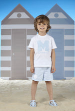 Load image into Gallery viewer, Mitch &amp; Son THOM TRISTON Bright White Terry M logo T Shirt And Print Swim Short MS24115 MS24120
