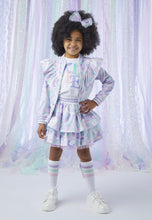 Load image into Gallery viewer, ADee NULA Bright White Pastel Print Skirt Set S243513
