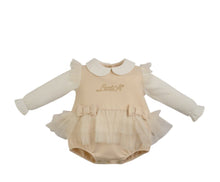 Load image into Gallery viewer, Little A FLORA Light Gold Lurex Tulle Romper LA23407
