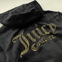 Load image into Gallery viewer, Juicy Couture Black Velour Zip-Up Tracksuit
