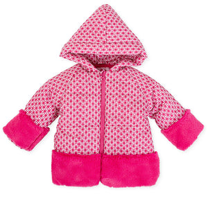 Agatha Baby Girls Cerise Pink Printed Coat 7720W23