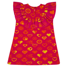 Load image into Gallery viewer, ADee MARISSA Hot Pink Colour Block Heart Print Jersey Dress S242707

