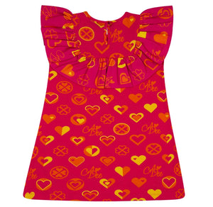 ADee MARISSA Hot Pink Colour Block Heart Print Jersey Dress S242707