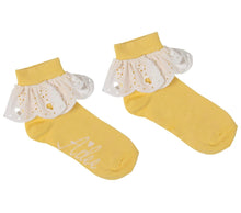 Load image into Gallery viewer, ADee LENNI Lemon Broderie Anglaise Ankle Sock S241903
