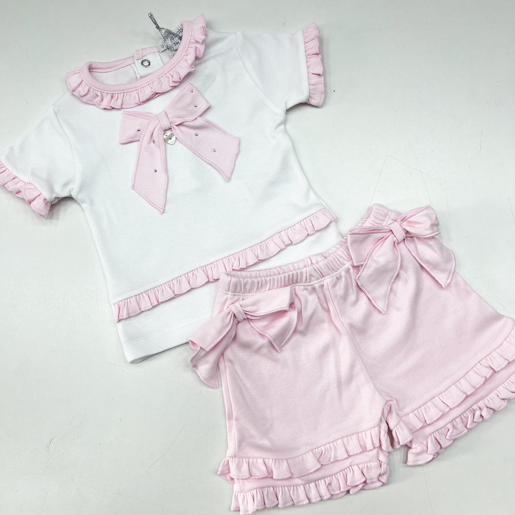Blues Baby Girls Pink T-shirt And Shorts Set BB1313