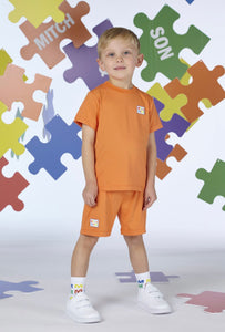 Mitch & Son VASCO Bright Orange Poly Logo Short Set MS24212