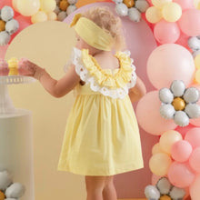 Load image into Gallery viewer, Little A JOSEPHINE Lemon Poplin Dress LA24108
