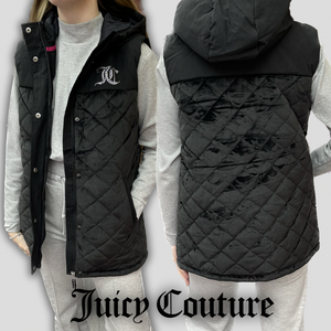 Juicy Couture Black Quilted Gillet With Hood