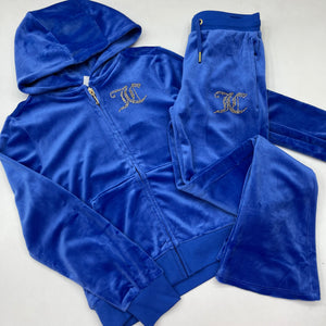 Juicy Couture Bright Blue Velour Zip-Up Tracksuit