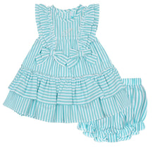 Load image into Gallery viewer, Little A KOURTNEY Blue Stripe Seersucker Dress LA24208
