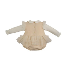 Load image into Gallery viewer, Little A FLORA Light Gold Lurex Tulle Romper LA23407
