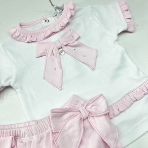 Blues Baby Girls Pink T-shirt And Shorts Set BB1313