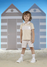 Load image into Gallery viewer, Mitch &amp; Son TATE Sand Gingham Polo Set MS24113
