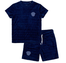 Load image into Gallery viewer, Mitch &amp; Son WADE Navy Blue Logo Print Terry Set MS24307
