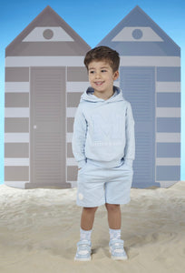 Mitch & Son TOMMY Sky Blue Hooded Sweat Short Set MS24108