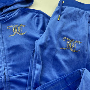 Juicy Couture Bright Blue Velour Zip-Up Tracksuit