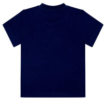 Load image into Gallery viewer, Mitch &amp; Son WAYNE WYLIE Navy Blue Rubber Logo T-shirt And Knitted Poly Shorts MS24314 MS24317
