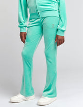 Load image into Gallery viewer, Juicy Couture Turquoise Boot Cut Zip Up Tracksuit
