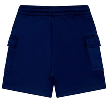 Load image into Gallery viewer, Mitch &amp; Son WAYNE WYLIE Navy Blue Rubber Logo T-shirt And Knitted Poly Shorts MS24314 MS24317
