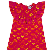 Load image into Gallery viewer, ADee MARISSA Hot Pink Colour Block Heart Print Jersey Dress S242707
