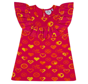 ADee MARISSA Hot Pink Colour Block Heart Print Jersey Dress S242707