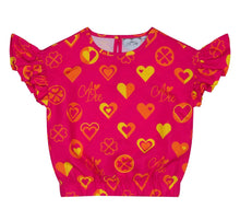 Load image into Gallery viewer, ADee MELISSA Hot Pink Colour Block Heart Print Short Set S242509
