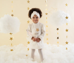 Little A FALLON Snow White Fur Trimmed Star Dress LA23406
