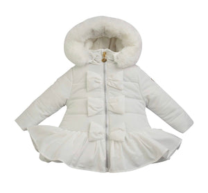 Little A ELSA Snow White Fur Trimmed Padded Jacket LA23301