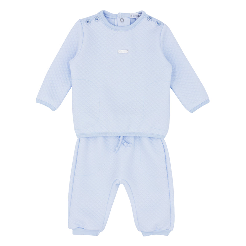 Blues Baby Boys Blue Diamond Jacquard 2 Piece Jog Set BB1643