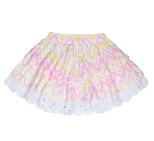 ADee LEANNE Pink Fairy Chevron Skirt Set S241501