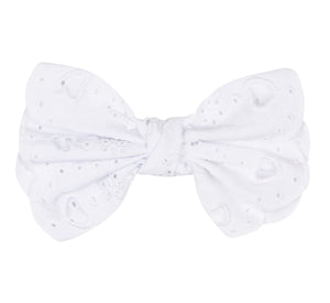 ADee LEVI Bright White Broderie Anglaise Bow Hairclip S241905