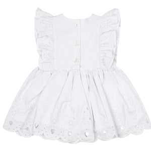 Little A JUNIPER Bright White Broderie Anglaise Dress LA24107