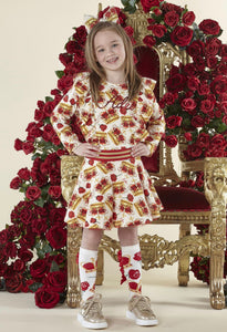 ADee COURTNEY Snow White Crown Print Jersey Dress W233708