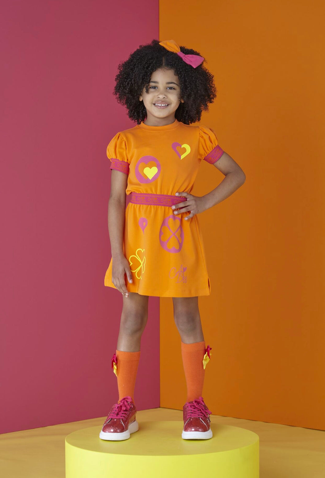 ADee MILLIE Bright Orange Tape Sweat Dress S242705