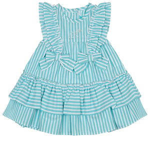 Little A KOURTNEY Blue Stripe Seersucker Dress LA24208