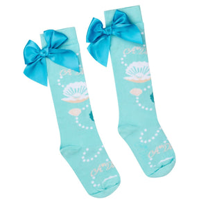 ADee OCEANA Aruba Blue Pearl Print Knee High Sock S244920