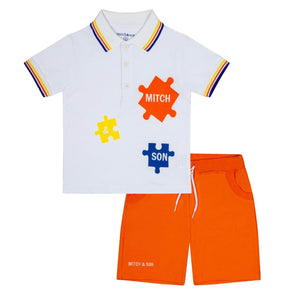 Mitch & Son VERO Bright White Jigsaw Polo Set MS24209
