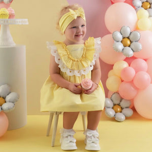 Little A JOSEPHINE Lemon Poplin Dress LA24108