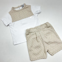 Load image into Gallery viewer, Blues Baby Boys Beige Top And Shorts Set BB1216
