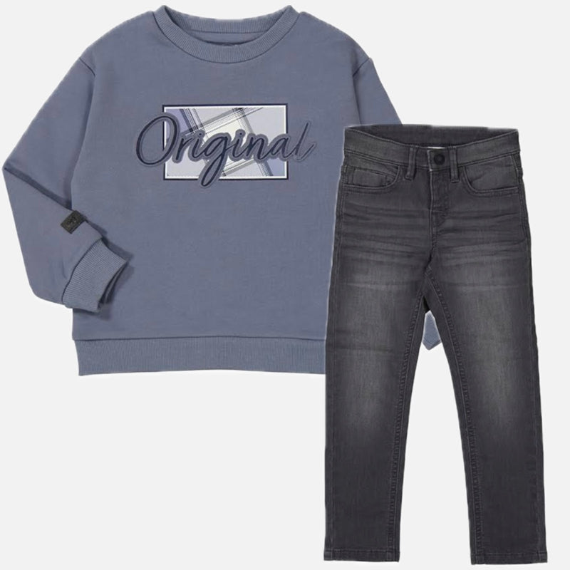 Mayoral Boys Pullover Sweatshirt & Soft Denim Pants  4452 4540