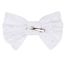 Load image into Gallery viewer, ADee LEVI Bright White Broderie Anglaise Bow Hairclip S241905
