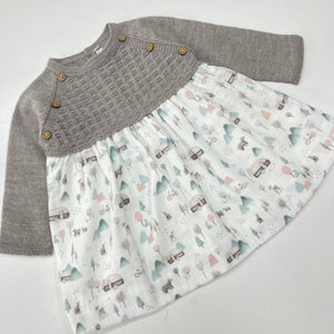 Martin Aranda Baby Girls Taupe Knitted Dress 047-30205