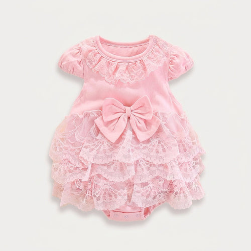 Lace Bow Baby Romper