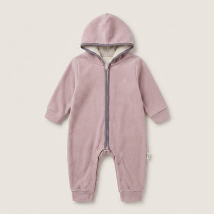 Cotton Fleece Hooded Baby Jumpsuit