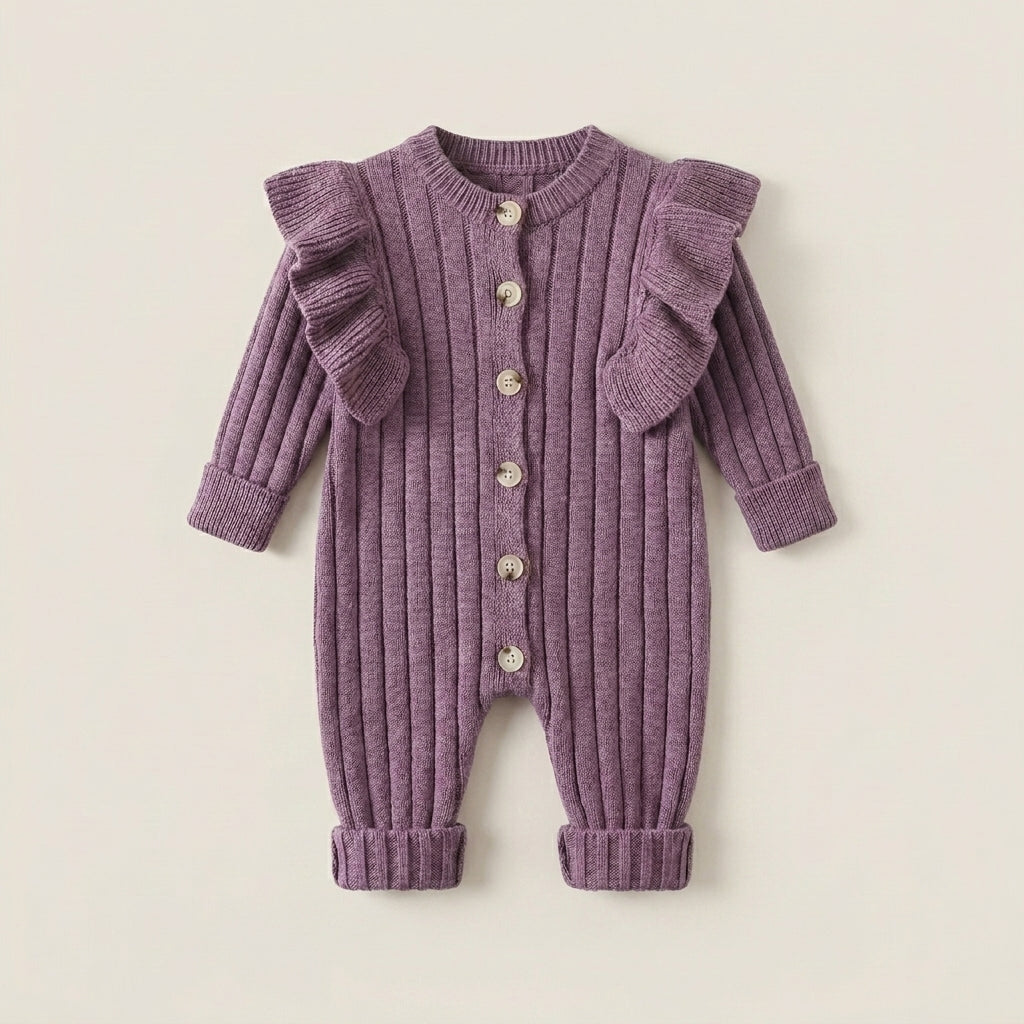 Ruffle Knit Baby Jumpsuit