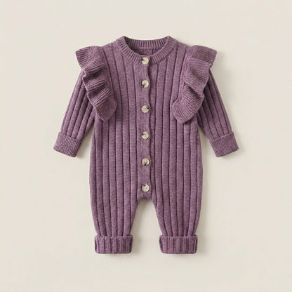 Ruffle Knit Baby Jumpsuit
