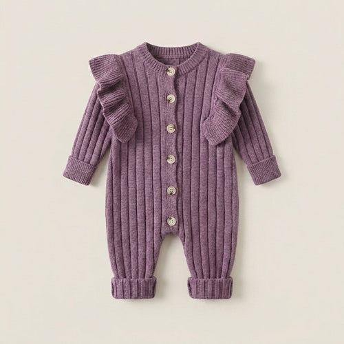Ruffle Knit Baby Jumpsuit